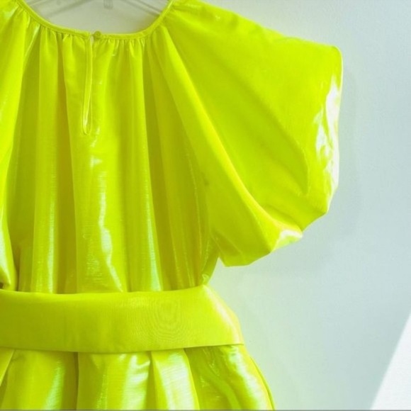 Christopher John Rogers Neon Yellow Dress Size Small - Picture 10 of 14